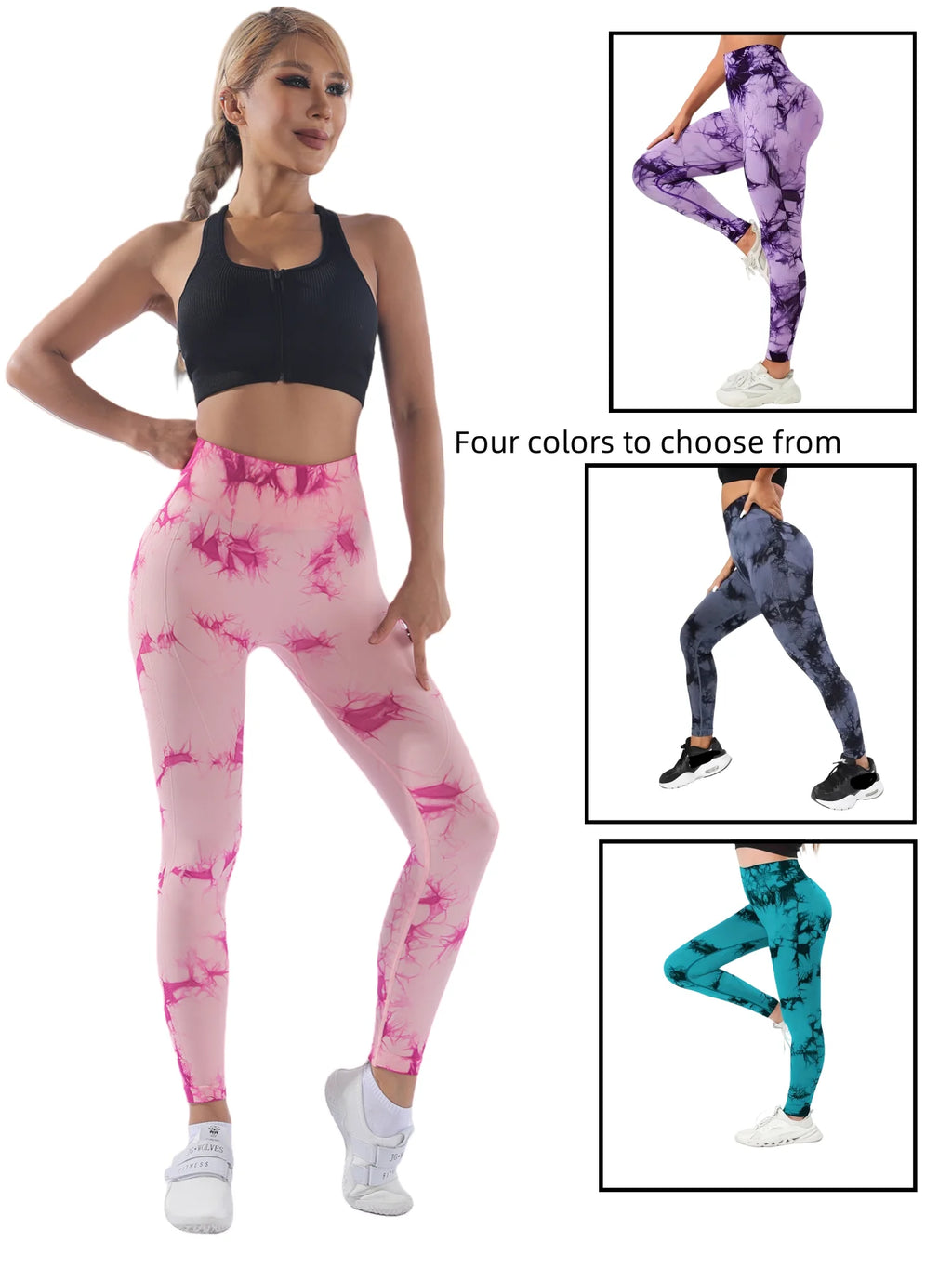 Women's Yoga trousers seamless irregular tie-dyeing technology