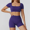 Set 2PCS Gym Sportswear Women Leggings Fitness Suit